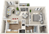 1 bedroom 1 bath floor plan A 1 bedroom 1 bath floor plan A at St. Johns Forest Apartments, Florida